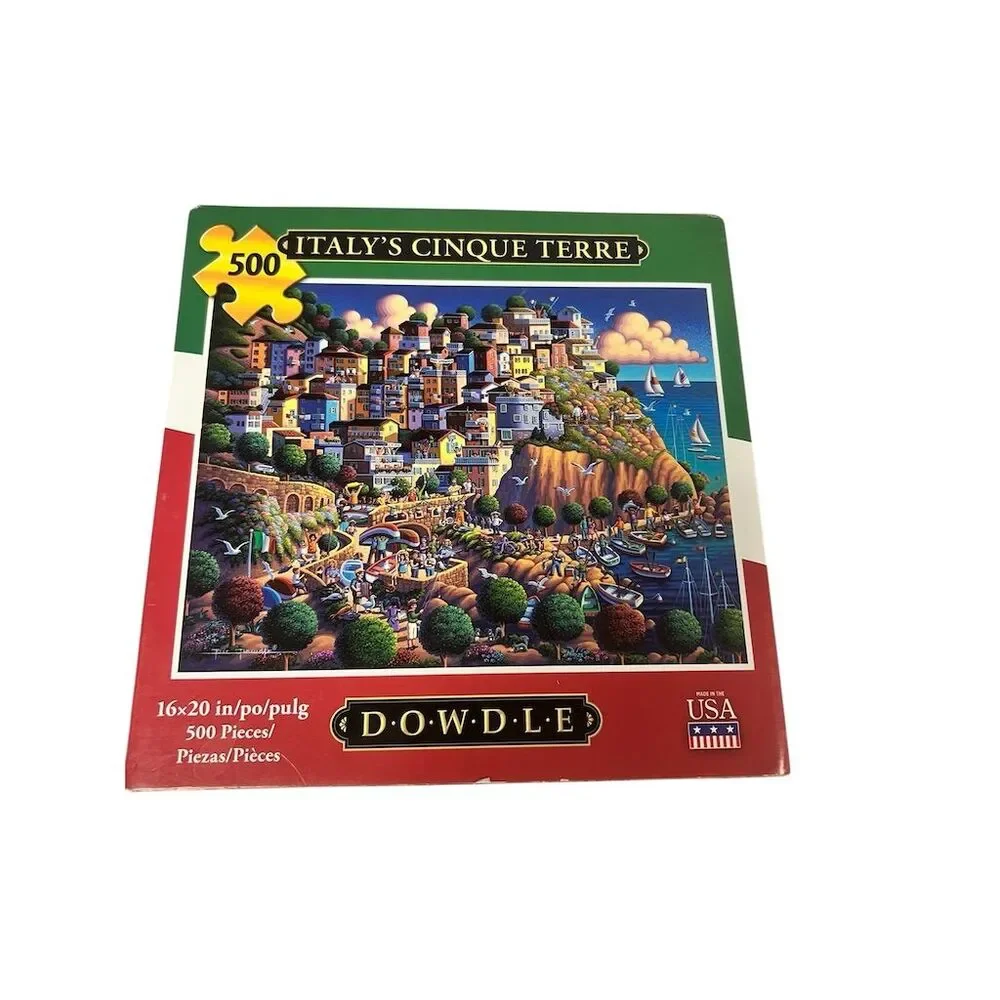Dowdle Folk Art Jigsaw Puzzle Italy's Cinque Terre 500 Pieces